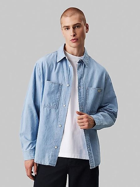 Calvin Klein Jeans Jeanshemd EASY CHAMBRAY SHIRT Logodruck, Brusttaschen günstig online kaufen