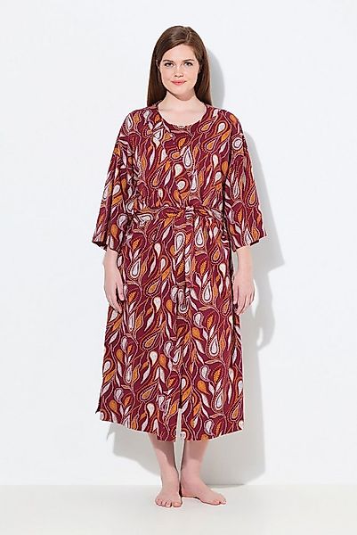 Ulla Popken Bademantel Bademantel Paisley Kimono-Form 3/4-Arm, lang, Materi günstig online kaufen