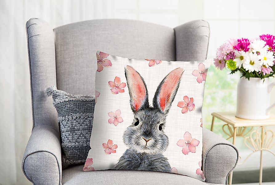 queence Dekokissen Baluga, süßer Hase, Kissenhülle günstig online kaufen