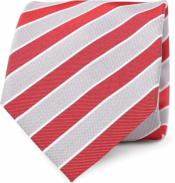Krawatte Seide Rot Grau Streifen - günstig online kaufen