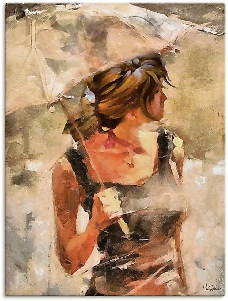Artland Wandbild "Lady mit Regenschirm", Portrait, (1 St.), als Leinwandbil günstig online kaufen