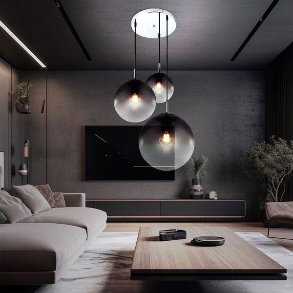 GLOBO LIGHTING Hängeleuchte Hängelampe Esszimmer Rauchglas günstig online kaufen