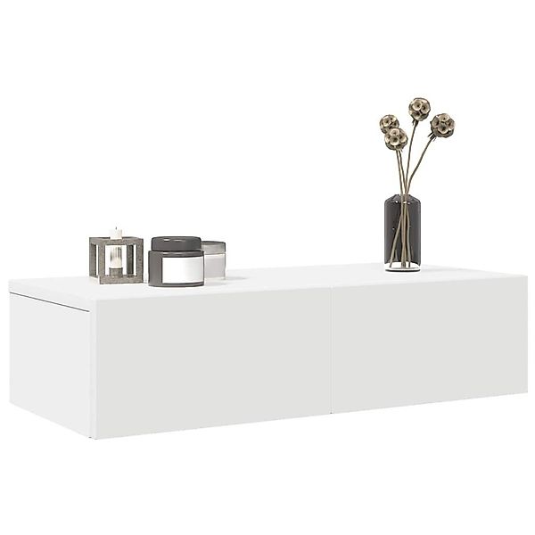 vidaXL Regal, Wandregal mit Schubladen Weiß günstig online kaufen