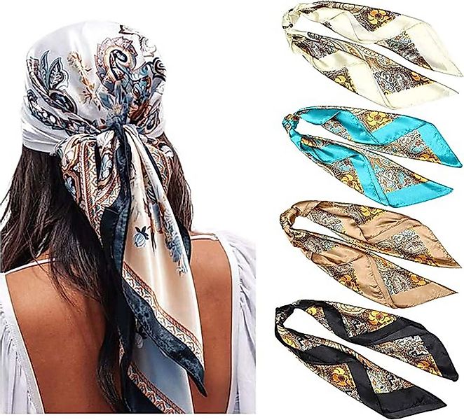 Coonoor Bandana 4 Stück 90x90cm Große quadratische Fleckschals für Damen, ( günstig online kaufen