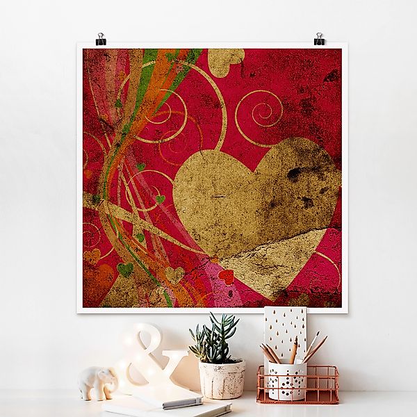 Poster - Quadrat Lava Love günstig online kaufen