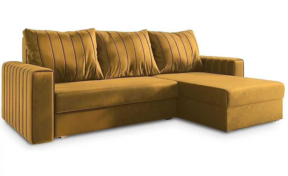 MASSENO Ecksofa mit Schlaffunktion Carl ¦ gelb ¦ Maße (cm): B: 236 H: 85 Po günstig online kaufen