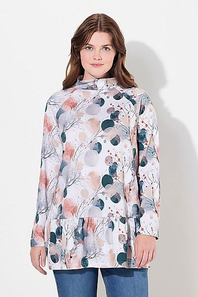 Ulla Popken Longshirt Longshirt A-Linie Stehkragen Langarm Biobaumwolle günstig online kaufen