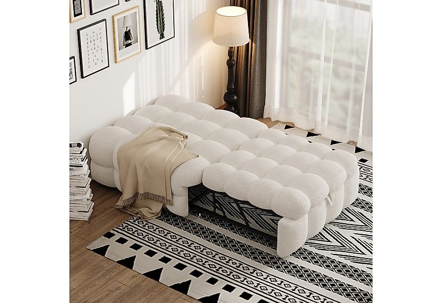 HAUSS SPOLE Schlafsofa 2-in-1-Fußhocker, Ausziehbares Schlafsofa, Teddy-Sto günstig online kaufen