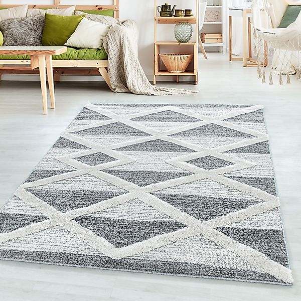 SIMPEX24 Teppich Geometrisch Design, Rund, Höhe: günstig online kaufen