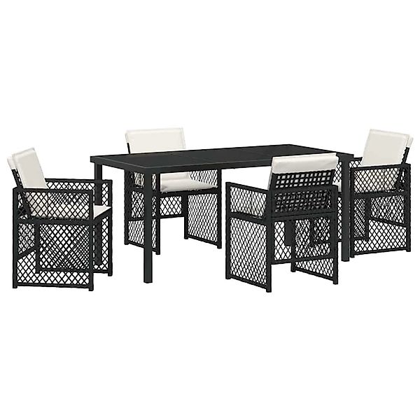 vidaXL Garten Essgruppe 5-Tlg Schwarz Poly Rattan 3380619 günstig online kaufen