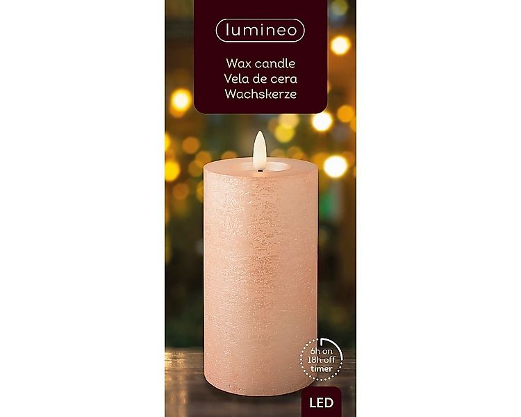Lumineo LED-Christbaumkerzen Lumineo LED Wachskerze Hell Rose 15 x 7 cm, ba günstig online kaufen