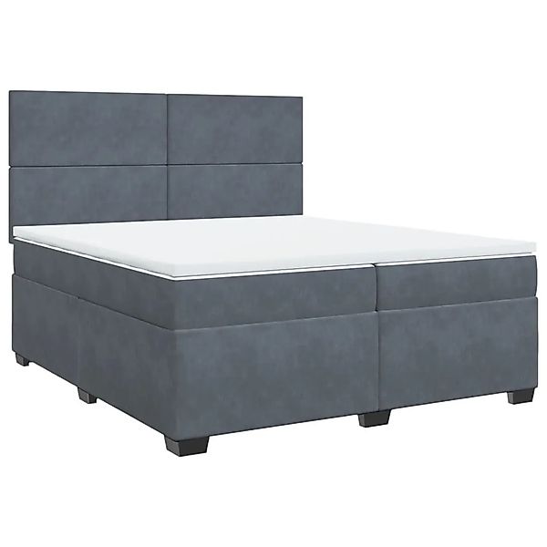 vidaXL Boxspringbett mit Matratze Dunkelgrau 200x200 cm Samt 3293297 günstig online kaufen