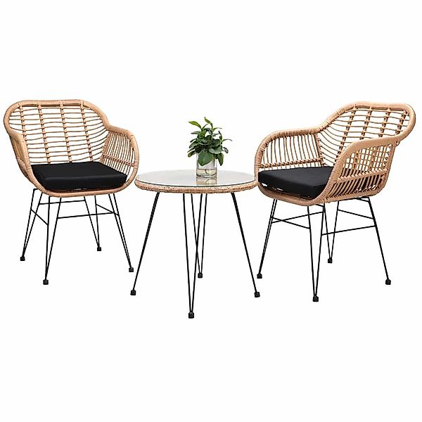 Casaria Balkonset Bali, (3-tlg), Rattan-Optik 5cm günstig online kaufen