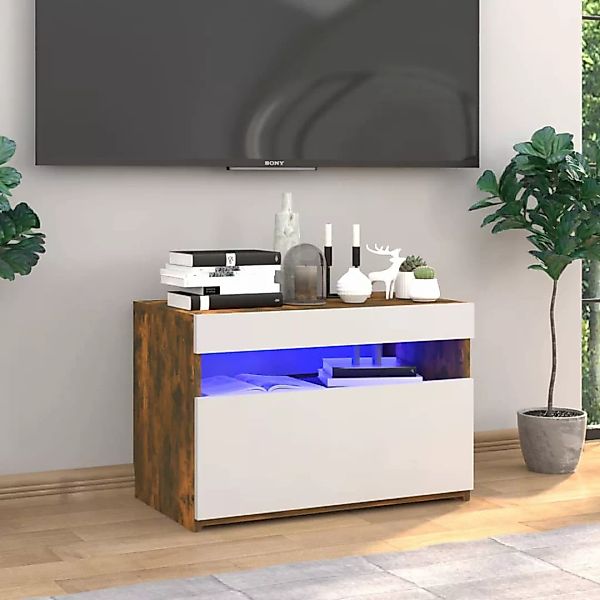 Vidaxl Tv-schrank Mit Led-leuchten Räuchereiche 60x35x40 Cm günstig online kaufen