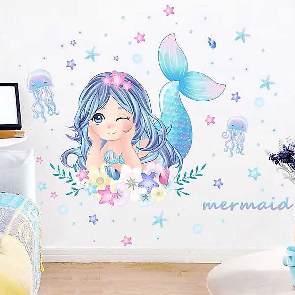 Montegoni Wandtattoo Kinder Wandsticker,Selbstklebende (Wandaufkleber Meerj günstig online kaufen