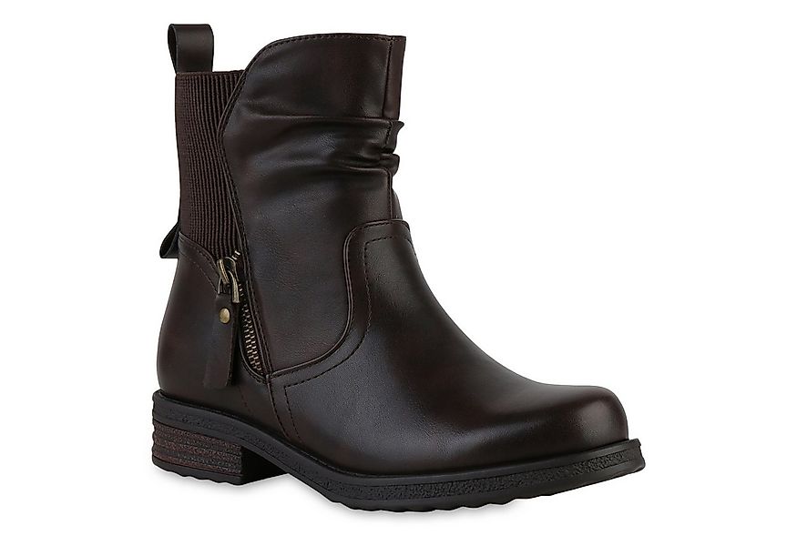 VAN HILL 841802 Stiefelette Damen Klassische Stiefeletten Strick Zipper Hol günstig online kaufen