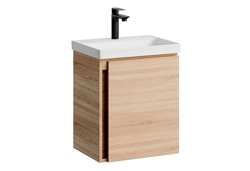 Planetmöbel Waschtisch Unterschrank mit Waschbecken 50 cm Sonoma Eiche günstig online kaufen