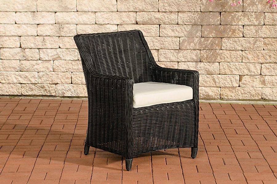 Luxus Sessel Sandnes-rund_schwarz-Cremeweiß günstig online kaufen