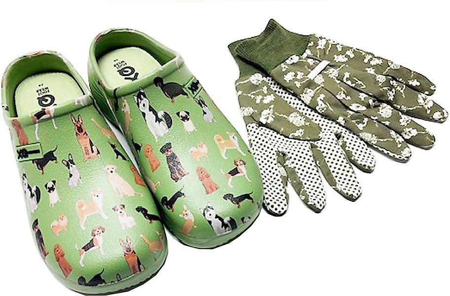 Steinnacher Bärbel Damen Gartenclogs grün Hunde günstig online kaufen