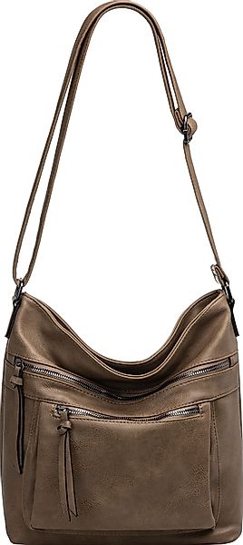 Caspar Umhängetasche TS1070 sportlich elegante mittelgroße Damen Crossbody günstig online kaufen