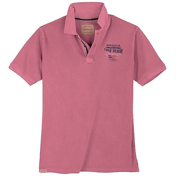 redfield Poloshirt Redfield Poloshirt XXL Vintage Brustprint dunkelrosa günstig online kaufen