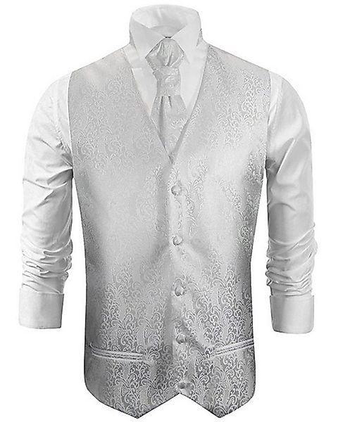 Paul Malone Anzugweste Herren Hochzeitsweste mit Plastron - Barock florale günstig online kaufen