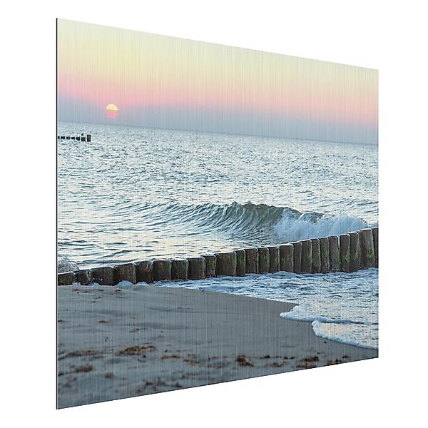 Alu-Dibond Bild - Querformat 4:3 Sonnenuntergang am Meer günstig online kaufen