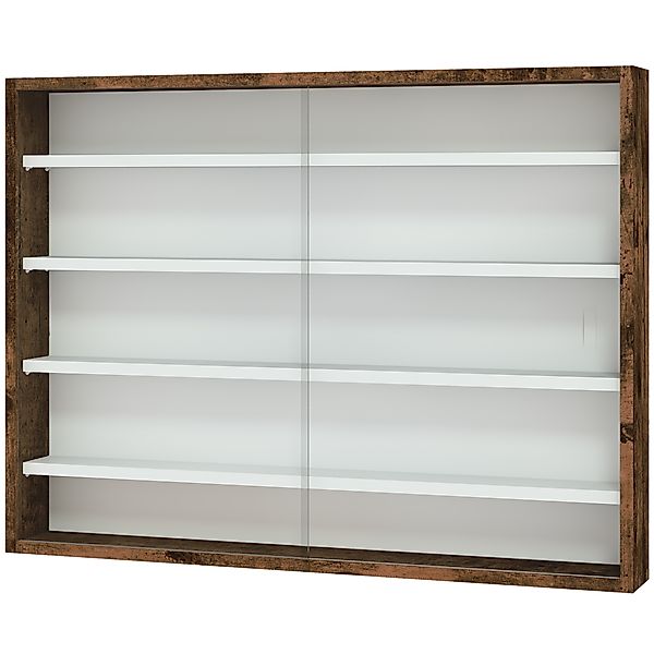 HOMCOM Sammlungsvitrine Wandschrank 80 x 9,5 x 60 cm mit 4 höhenverstellbar günstig online kaufen