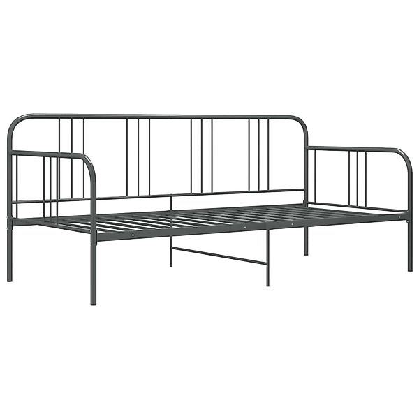 vidaXL Bett Schlafsofa Bettgestell Grau Metall günstig online kaufen