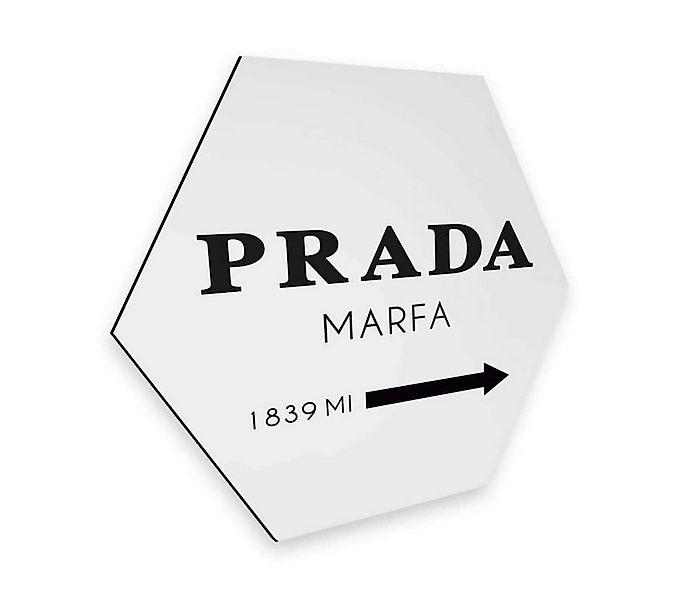 K&L Wall Art Alu-Dibond-Druck Metalloptik Poster schwarz-weiß Prada Marfa T günstig online kaufen
