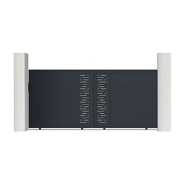 Casanoov Schiebetor Elektrisch Arlberg 350x160cm Aluminium Grau & Schiebeto günstig online kaufen