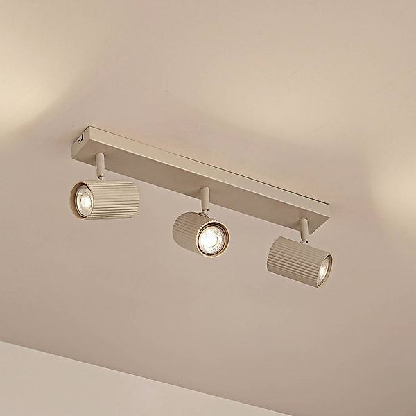 Lindby Deckenspots Kardis, beige, 3-flg., Metall, GU10 günstig online kaufen