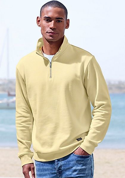 John Devin Sweatshirt, Langarm, Pullover mit Reißverschluss am Stehkragen günstig online kaufen