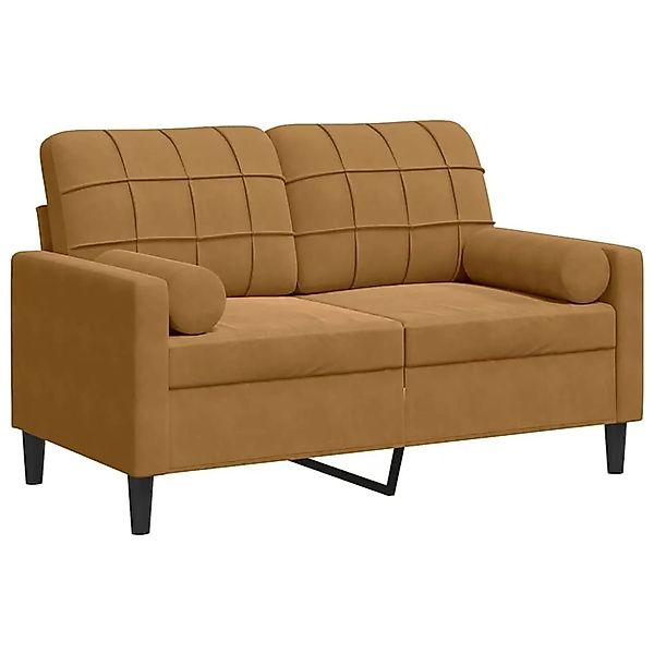 vidaXL 2-Sitzer-Sofa mit Zierkissen Braun 120 cm Samt 3278216 günstig online kaufen