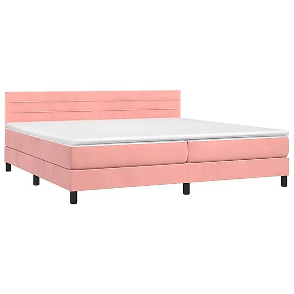 vidaXL Boxspringbett mit Matratze & LED Rosa 200x200 cm Samt 3134488 günstig online kaufen