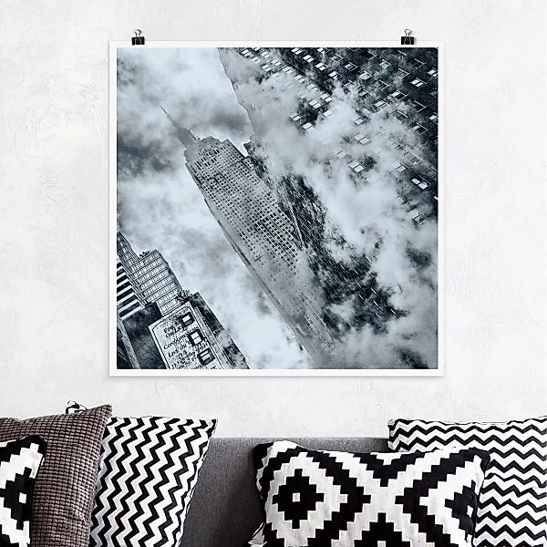 Poster Architektur & Skyline - Quadrat Fassade des Empire State Buildings günstig online kaufen
