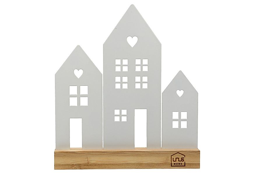 UNUS HOME Dekofigur Aufsteller Häuser Stadt (3 Häuser, weiß), Häuser-Silhou günstig online kaufen
