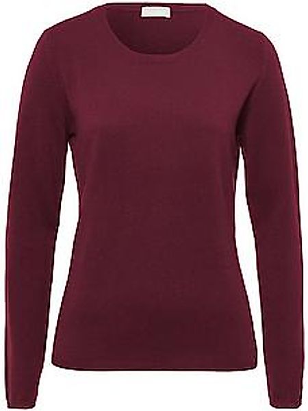 Rundhals-Pullover aus Schurwolle und Kaschmir Peter Hahn rot günstig online kaufen