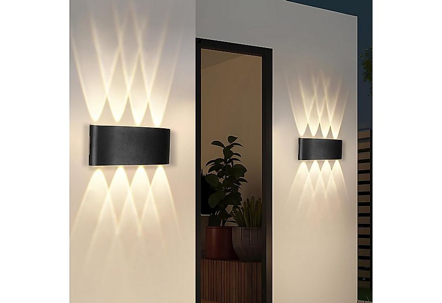 ZMH LED Wandleuchte Außenwandleuchte Schwarz Up Down 7W Wandstrahler Wand T günstig online kaufen