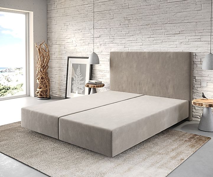 DELIFE Bettgestell Dream-Well, Mikrofaser Beige 160x200 günstig online kaufen