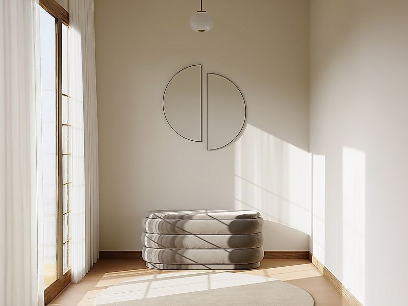 Banktruhe - Bouclé-Stoff - Weiß - ECAMBI günstig online kaufen