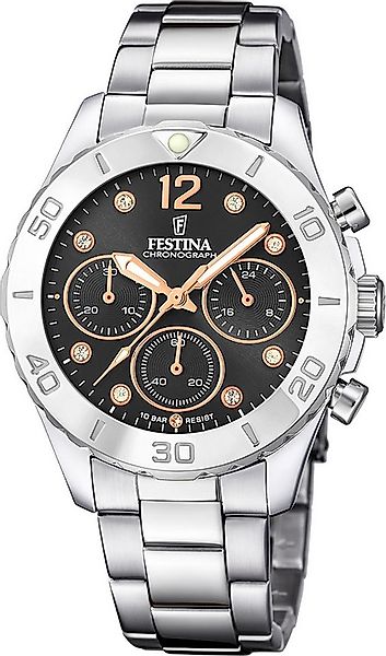 Festina Chronograph Festina Damenuhr Edelstahl silber, (Chronograph), Damen günstig online kaufen