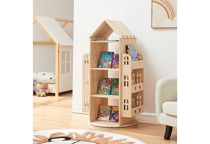 en.casa Kinderregal, drehbar »Sanköre« in Hausoptik 122x64x43 cm Kiefernhol günstig online kaufen
