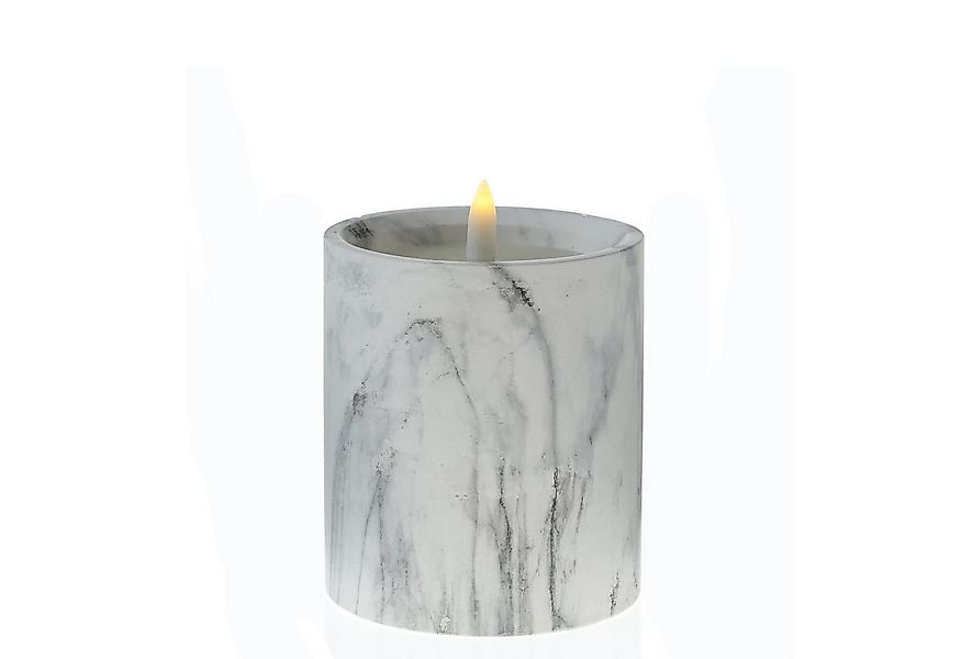 MARELIDA LED-Kerze LED Kerze in Marmoroptik Zement Wachs flackernd Timer H: günstig online kaufen