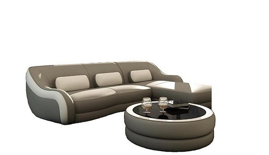 JVmoebel Ecksofa Designer graues Ecksofa Ledersofa L-Form Couch Neu, Made i günstig online kaufen