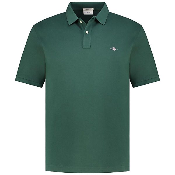 Gant Poloshirt aus Baumwolle Farbe dunkelgrün Größe: 3XL günstig online kaufen
