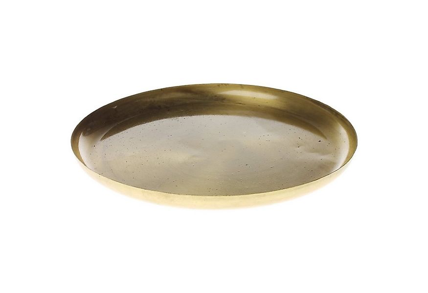 Macosa Home Dekotablett Tablett rund Gold 28 cm Metall Dekoschale Tischdeko günstig online kaufen