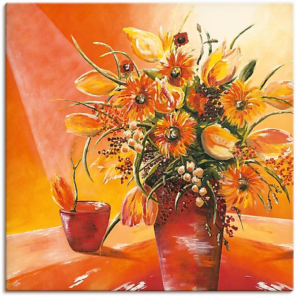 Artland Leinwandbild "Blumenstrauß in Vase I" Blumen 1 Stk. tlg. als Alubil günstig online kaufen
