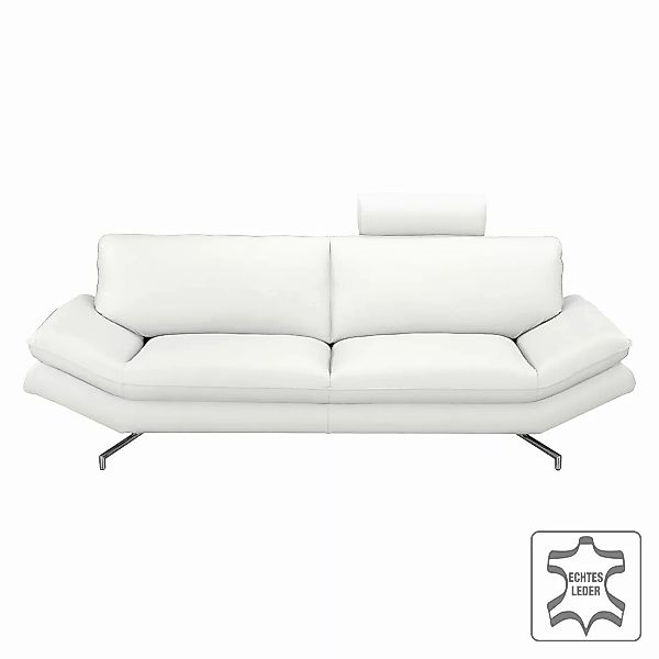 home24 loftscape Sofa Sharon 2,5-Sitzer Weiß Echtleder 215x83x95 cm (BxHxT) günstig online kaufen