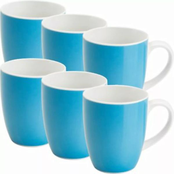 Erwin Müller Kaffeebecher  6er-Pack Porzellan Roma blau günstig online kaufen